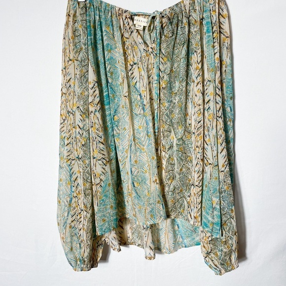 Love Stich S/M off the shoulder abstract print balloon sleeve top | boho, summer - Picture 4 of 9